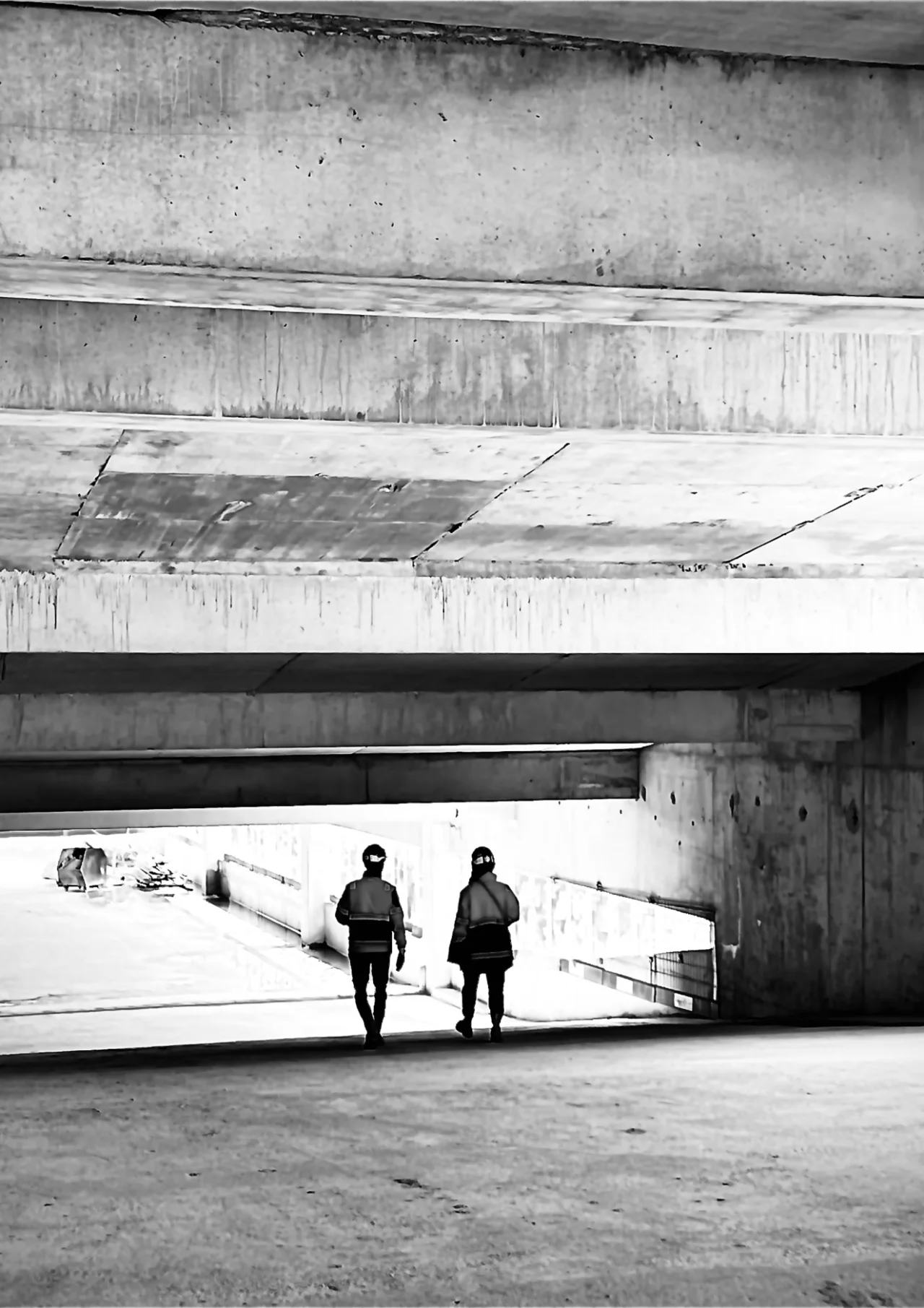 Centre commercial d’Argenteuil – Nos équipes travaux sur la grande rampe en cours de réalisation